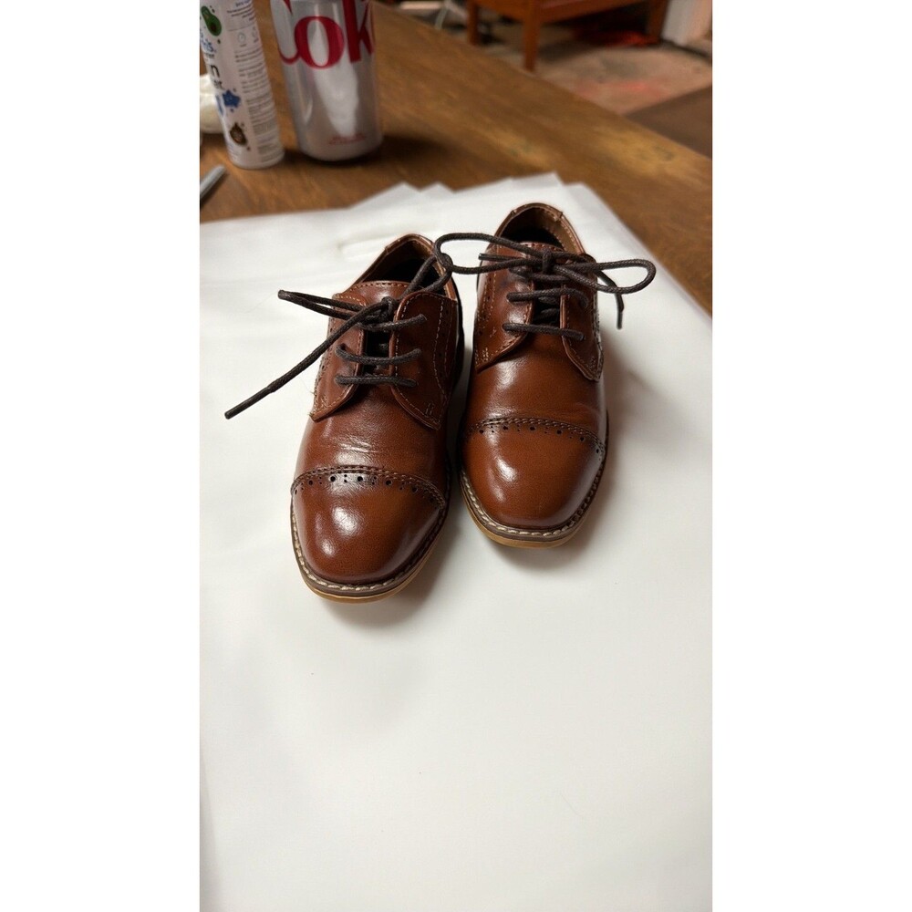 Boys' Crux Cap-Toe Oxford Dress Shoes in Cognac Brown - 0074